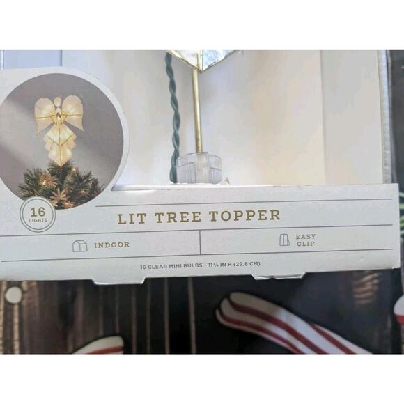 Capiz Angel Tree Topper, 16 Light Wondershop Christmas Holiday Decor 11.75" - Picture 3 of 4